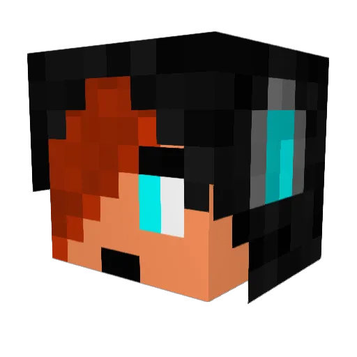 MelodyTheCat Minecraft avatar head, 3D render