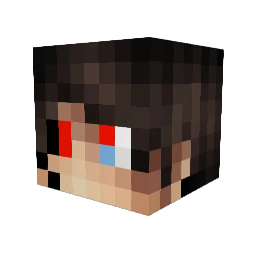 MelodyTurtle Minecraft avatar head, 3D render