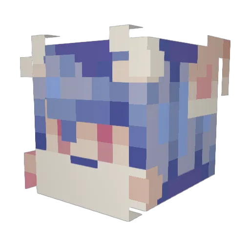 MelodyWing Minecraft avatar head, 3D render