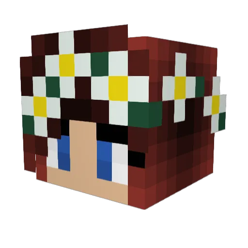 Melody_Playz Minecraft avatar head, 3D render