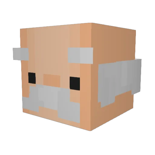 Melomad Minecraft avatar head, 3D render