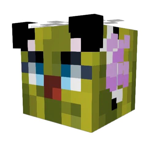 Melomikus Minecraft avatar head, 3D render