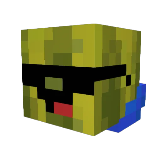 MelonBomb3 Minecraft avatar head, 3D render