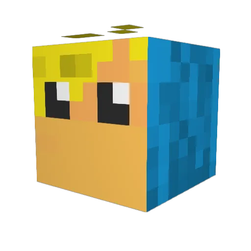 MelonCat44 Minecraft avatar head, 3D render
