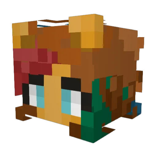 MelonDetective Minecraft avatar head, 3D render