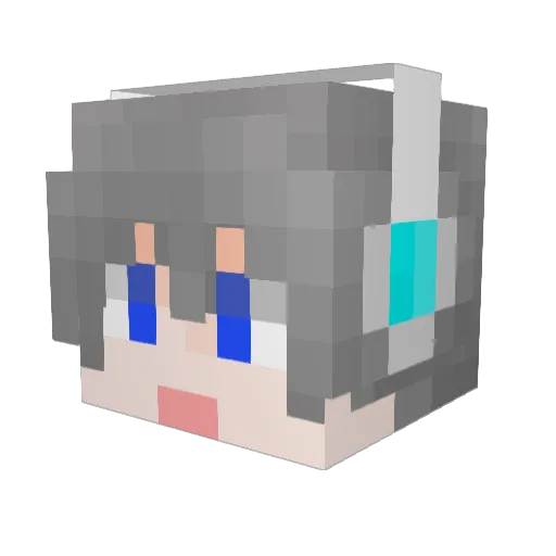 MelonQi Minecraft avatar head, 3D render
