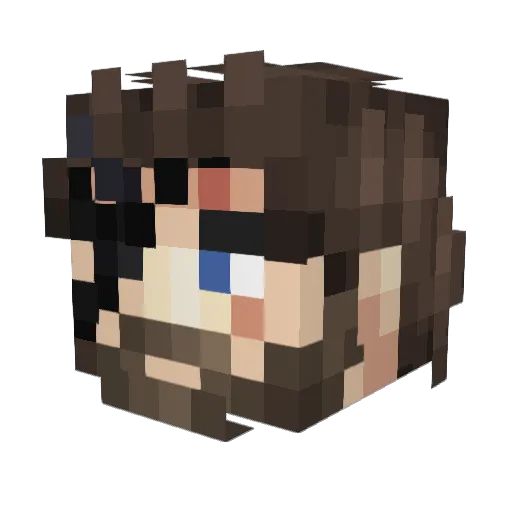 MelonTang Minecraft avatar head, 3D render