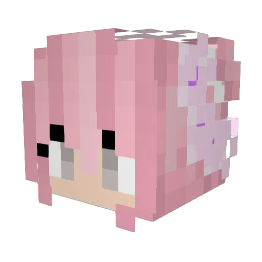Melonain Minecraft avatar head, 3D render