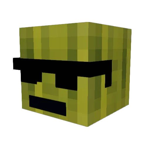 Melonchap1 Minecraft avatar head, 3D render