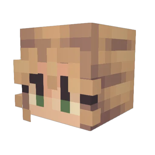 Meloncholyflower Minecraft avatar head, 3D render