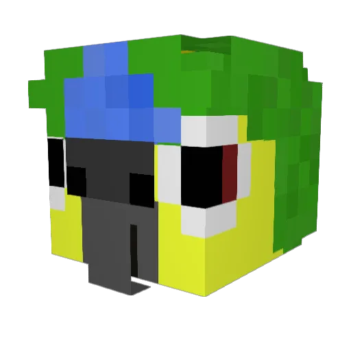 Melongamer21 Minecraft avatar head, 3D render