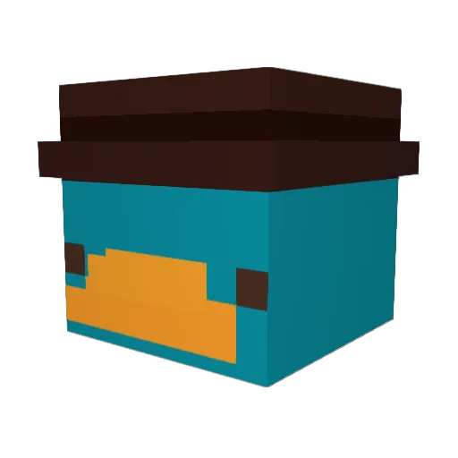 Meloniva Minecraft avatar head, 3D render