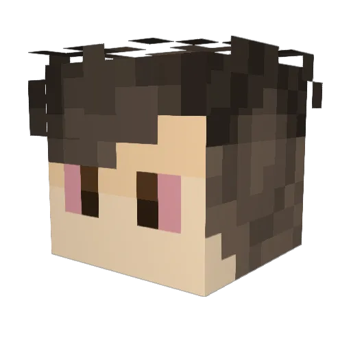 Melopa Minecraft avatar head, 3D render