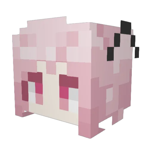 MeloriTensei Minecraft avatar head, 3D render