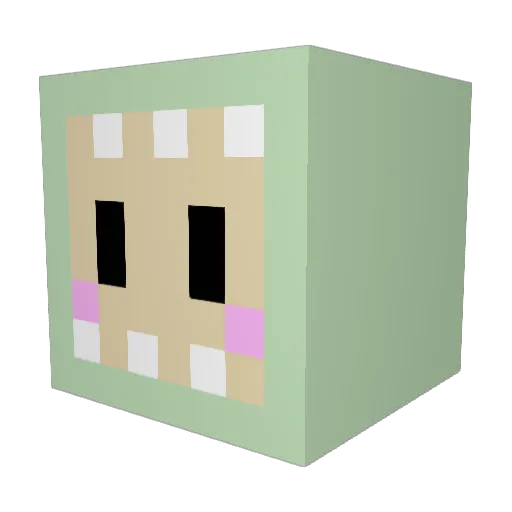 Melosaurs Minecraft avatar head, 3D render