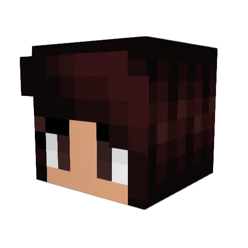 Meloute Minecraft avatar head, 3D render