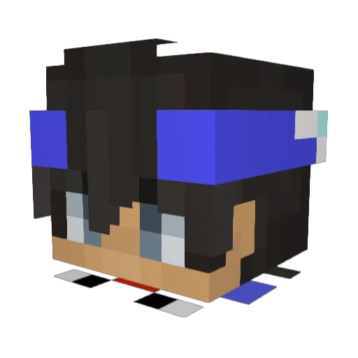 Melowlo Minecraft avatar head, 3D render