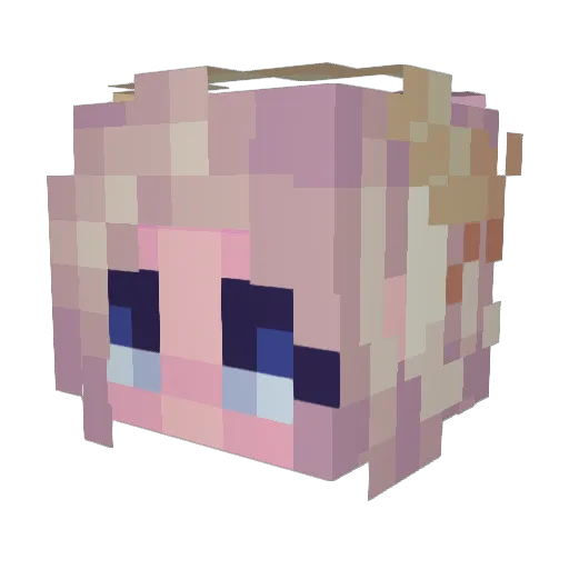 Melphira Minecraft avatar head, 3D render