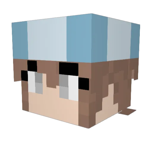 Melphis Minecraft avatar head, 3D render