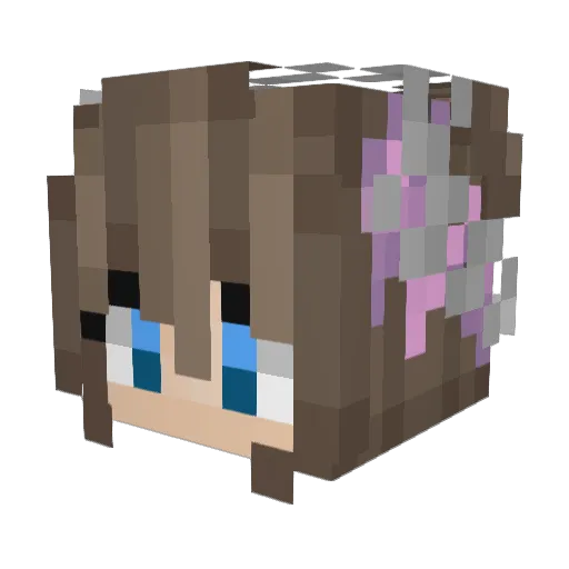 Melrosee Minecraft avatar head, 3D render