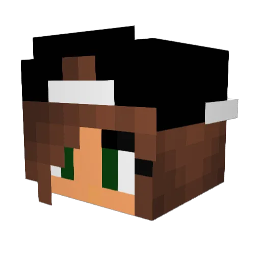 MelsNoodles Minecraft avatar head, 3D render