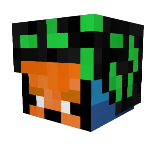 MeltaCharPik Minecraft avatar head, 3D render