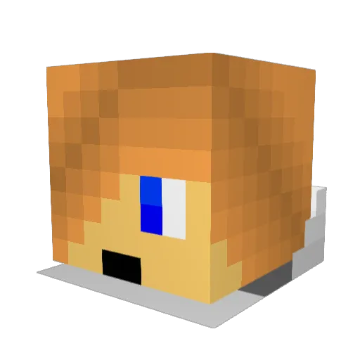 Melternet Minecraft avatar head, 3D render