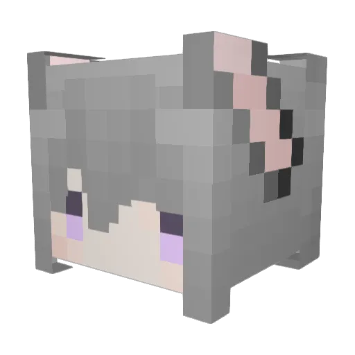 Melu123 Minecraft avatar head, 3D render