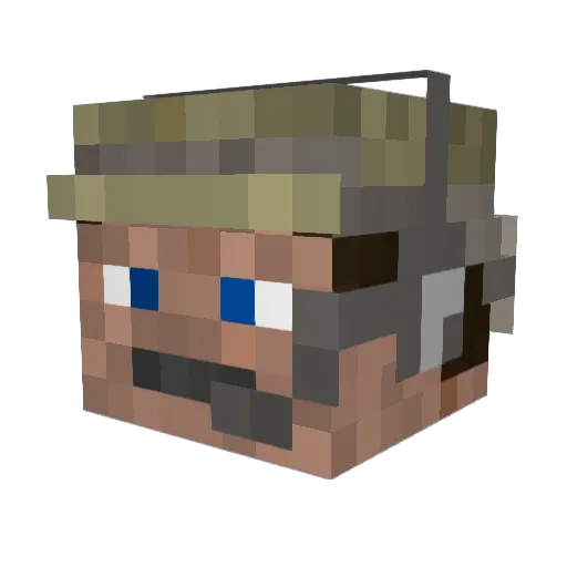 Melucky123 Minecraft avatar head, 3D render