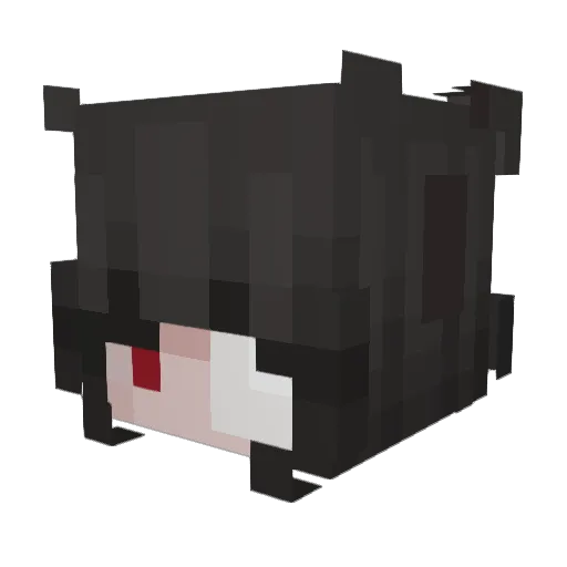 Melunami Minecraft avatar head, 3D render