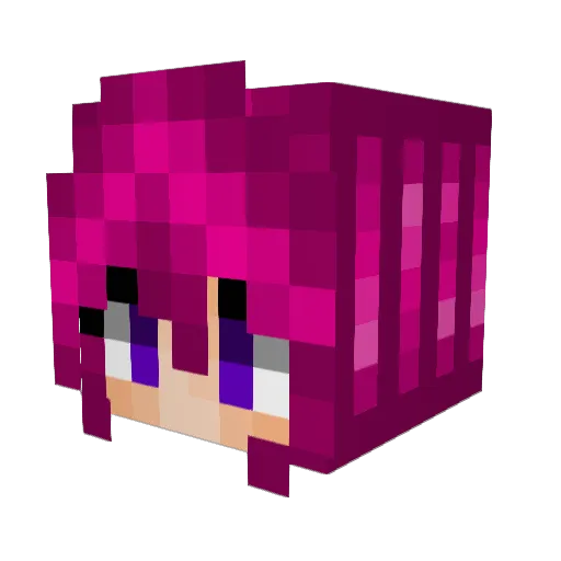 Meluu Minecraft avatar head, 3D render