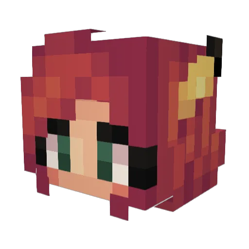 Melvaadele Minecraft avatar head, 3D render