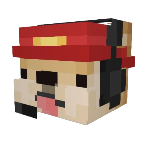 Melveeny Minecraft avatar head, 3D render