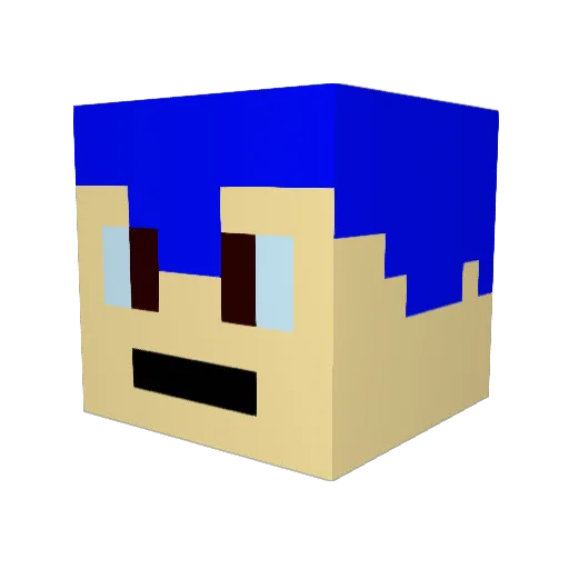 Melvicz Minecraft avatar head, 3D render