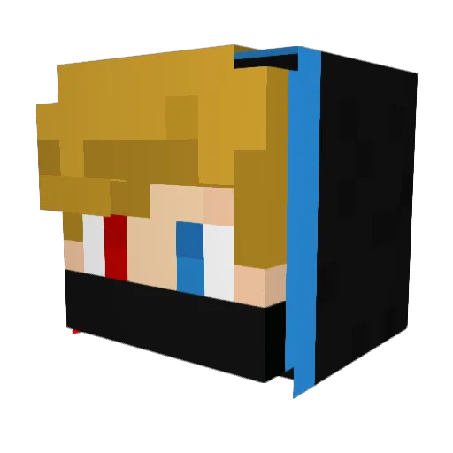 Melvinew Minecraft avatar head, 3D render