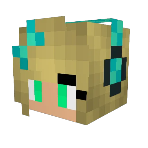 Melvran Minecraft avatar head, 3D render