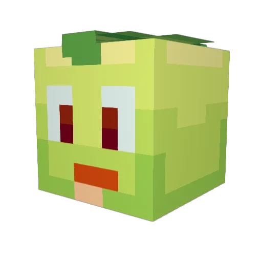 Melvv Minecraft avatar head, 3D render