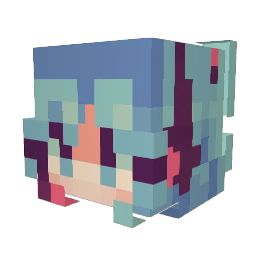 Melxxy Minecraft avatar head, 3D render