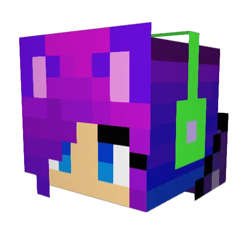 Mely03 Minecraft avatar head, 3D render