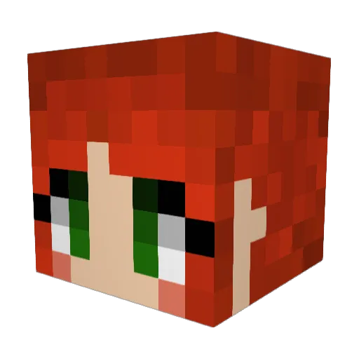 Melyara Minecraft avatar head, 3D render