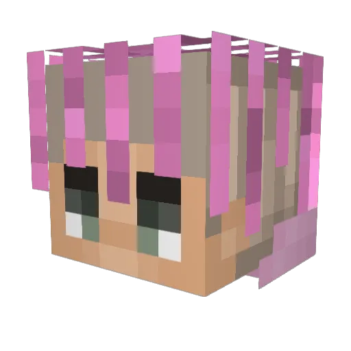 Melyoffi Minecraft avatar head, 3D render