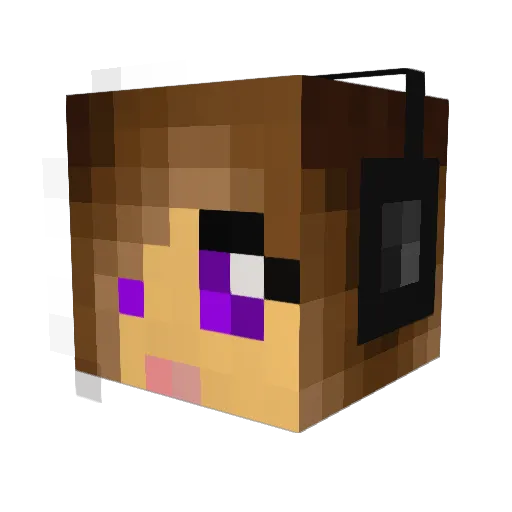 MelyraFr Minecraft avatar head, 3D render