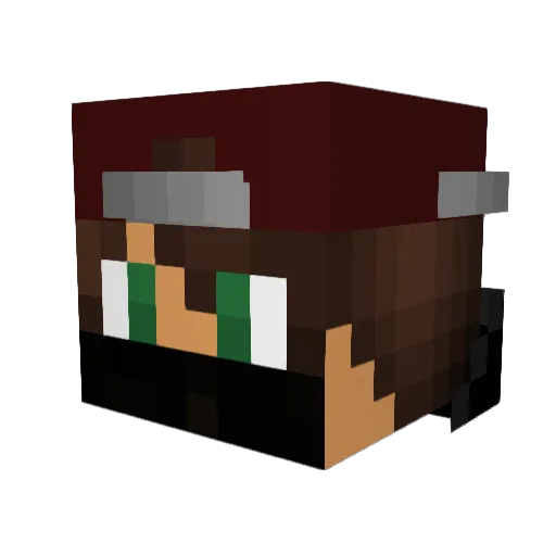 MelzIker Minecraft avatar head, 3D render