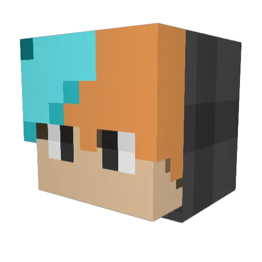 Memception Minecraft avatar head, 3D render