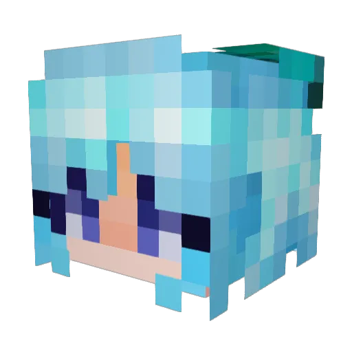 Memda Minecraft avatar head, 3D render