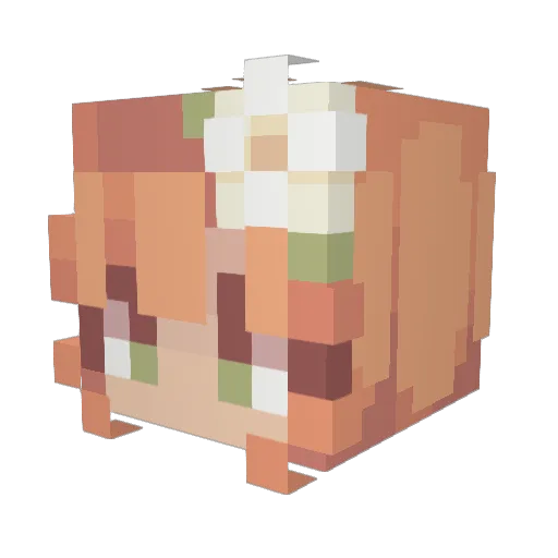 MemeBank24k Minecraft avatar head, 3D render