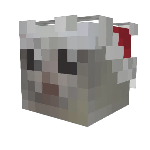 MemeGremlin Minecraft avatar head, 3D render