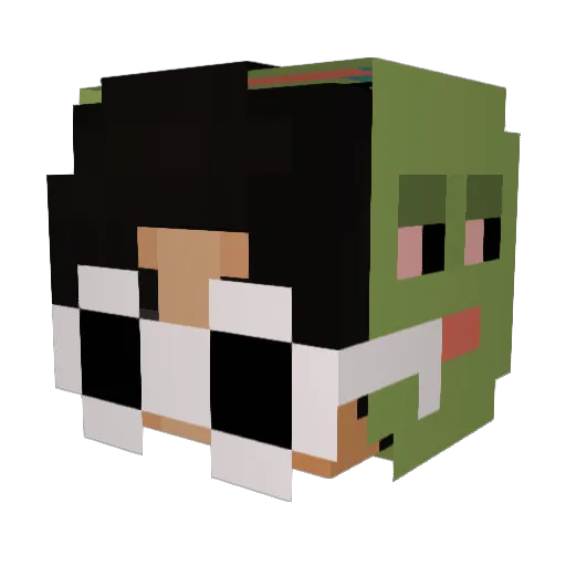 Memealopagus Minecraft avatar head, 3D render