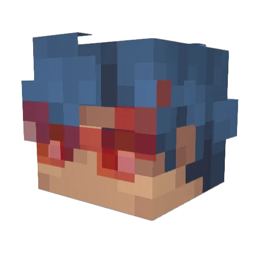 Memeified Minecraft avatar head, 3D render