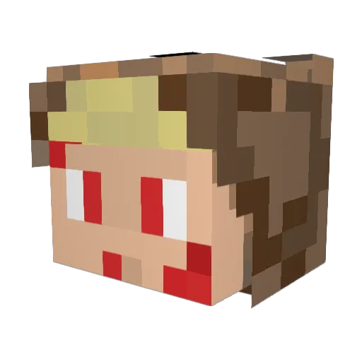 Memelp Minecraft avatar head, 3D render